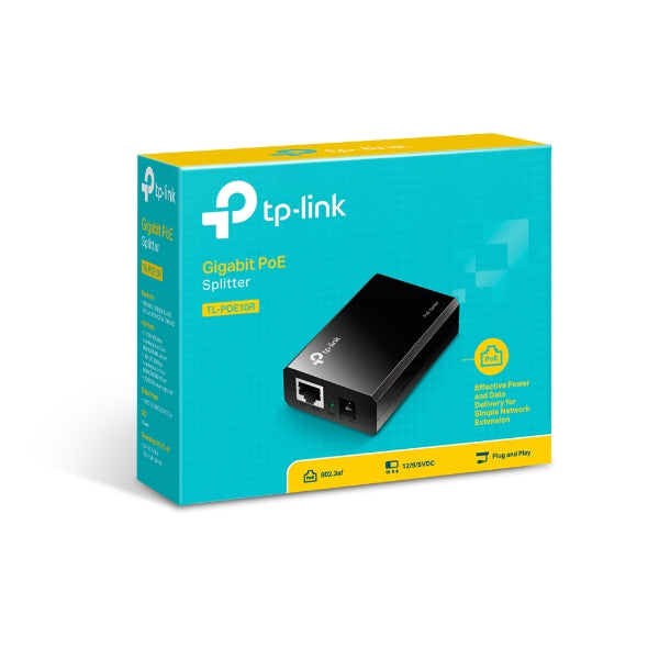 TP-Link TL-POE10R Omada PoE Splitter 2xGbE Gigabit RJ45 Port Power Over Ethernet Adapter carry Power & Data over 100m Plug & Play