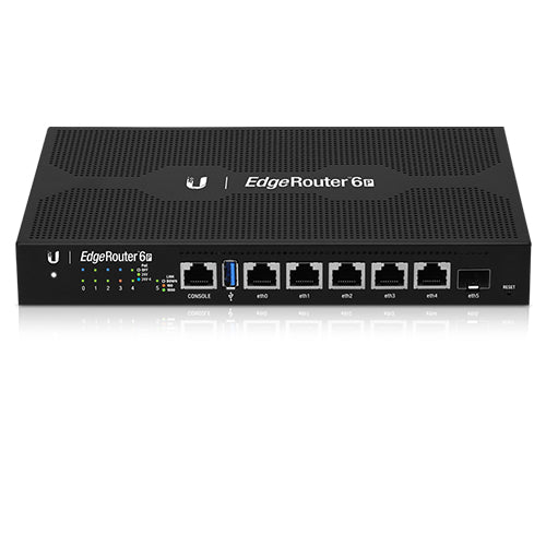 Ubiquiti EdgeRouter 6 - 5-Port Gigabit Router, 1 SFP Ports- 24v Passive PoE Out (All Ports) - 1GHz Quad Core Processor - 1GB RAM,  2Yr Warr