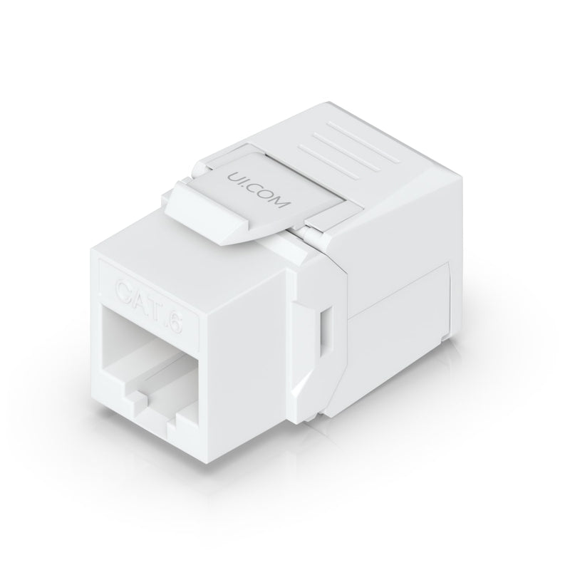 Ubiquiti Cat6 Keystone Jack, 12-Pack, White, Toolless Keystone For Terminating A Cat6 Ethernet Jack Without The Use Of A Punch-Down Or Crimping Tool