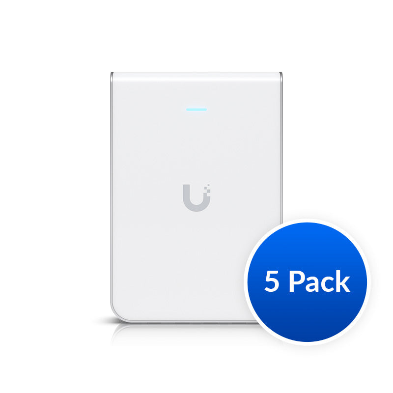 Ubiquiti UniFi Wi-Fi 6 In-Wall, U6-IW-5, *5 Pack* , Wall-mounted Access Point with a Built-in PoE Switch,115 m²  Coverage