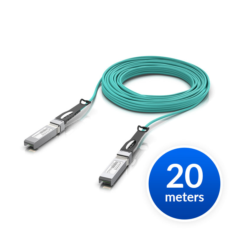 Ubiquiti 10 Gbps Long-Range DAC, 20m Length, Long-range SFP+ Direct Attach Cable w 10 Gbps Maximum Throughput Rate, 2Yr Warr