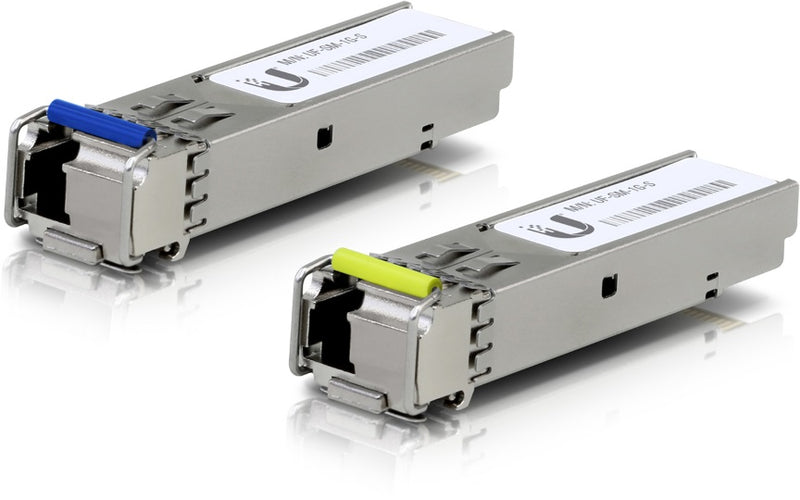 Ubiquiti UFiber1 Gbps Bidirectional Single-Mode SFP Module, 2-Pack, Up 3km Distance, Simplex LC Connector, No Fiber Cable, 2Yr Warr