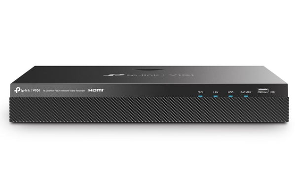 TP-Link VIGI NVR2016H-16P VIGI 16 Channel PoE+ Network Video Recorder, 4K Out, 16MP Decode, 90W PoE Budget, H.265+, ONVIF, Auto Initialise (No HDD)