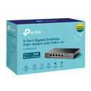 TP-Link TL-SG1005P-PD 5-Port Gigabit Desktop PoE+ Switch with 1-Port PoE++ In, 4-Port PoE+ Out, Metal Case, Long Range 250M, Up to 66W Total POE Budge