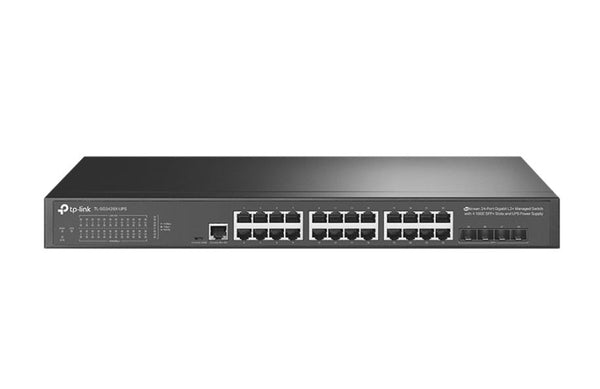 TP-Link TL-SG3428X-UPS JetStream 24-Port Gigabit L2+ Managed Switch with 4 10GE SFP+ Slots and UPS Power Supply