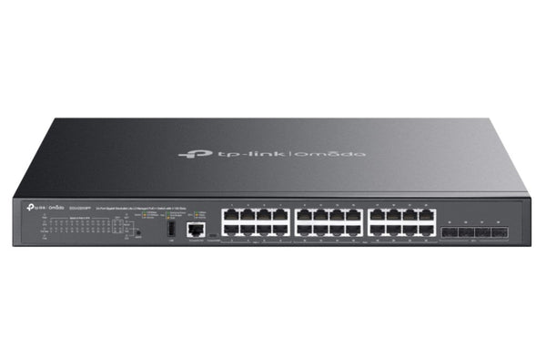 TP-Link SG5428XMPP Omada 24-Port Gigabit Stackable Lite L3 Managed PoE++ Switch with 4× 10G Slots