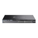 TP-Link SG6428X Omada 24-Port Gigabit Stackable L3 Managed Switch with 4 10GE SFP+ Slots, 24× Gigabit RJ45 Ports, 4× 10G SFP+ Slots, RJ45/Type C USB C