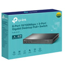 TP-Link TL-SL1311P 8-Port 10/100Mbps + 3-Port Gigabit Desktop Switch with 8-Port PoE+, Extend Mode for 250m PoE Transmitting, Isolation Mode, PoE Aut