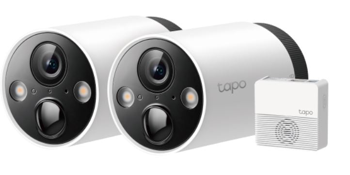 TP-Link Tapo C420S2 4MP Smart Wire-Free Security Camera System, 2-Camera System, 2K QHD, 1080P, Night Vision, Two-Way Audio