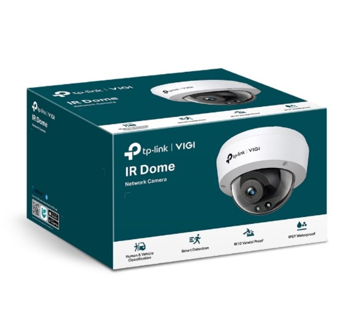 TP-Link VIGI 4MP C240I(2.8mm) IR Dome Network Camera, 4mm Lens, Smart Detection, 3YW