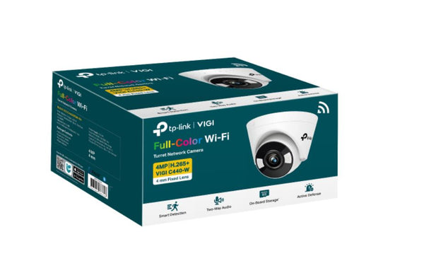 TP-Link VIGI 4MP C440-W(4mm) Full-Colour Wi-Fi Turret Network Camera,4mm Lens, Smart Detection, 3YW