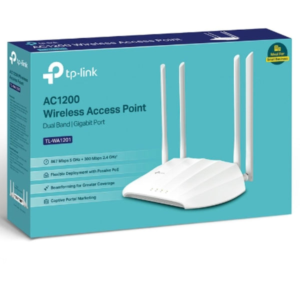 TP-Link TL-WA1201 AC1200 Wireless Access Point, AC1200 Dual-Band Wi-Fi, Passive POE, Multiple Modes, MU-MIMO, Boosted Coverage, Captive Portal