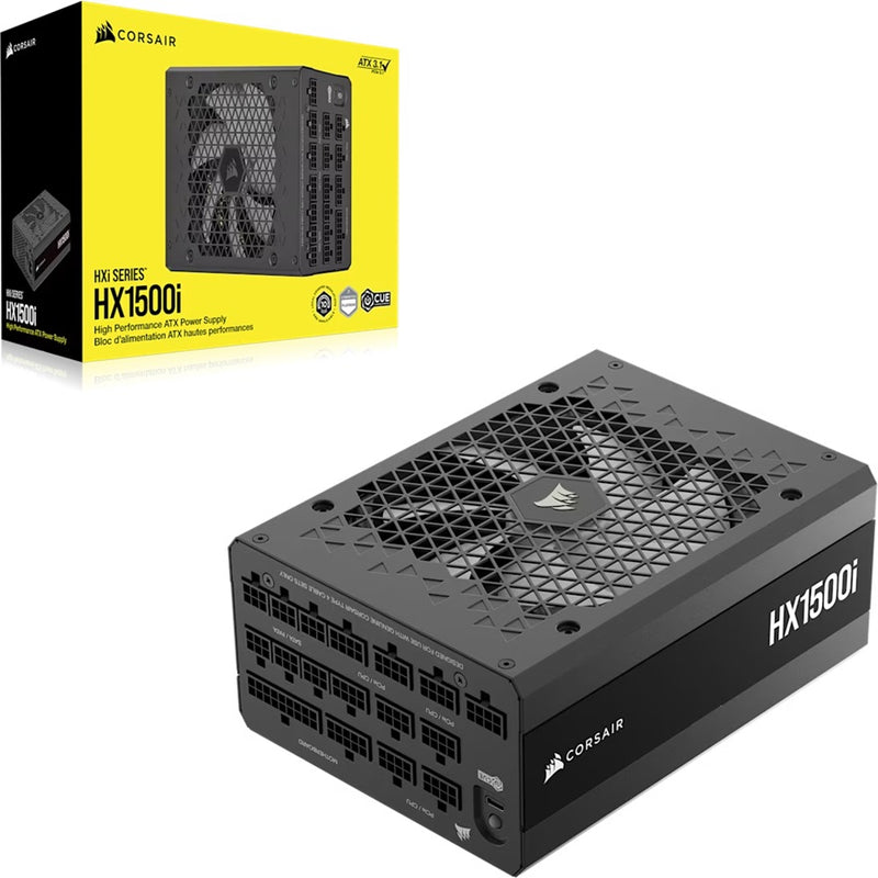 Corsair HX1500i Fully Modular Ultra-Low Noise Platinum ATX 1200 Watt PC Power Supply (AU), ATX12V 3.1, 6x PATA, 2x EPS, 8x SATA, 5x PCIe, Type4 Cable