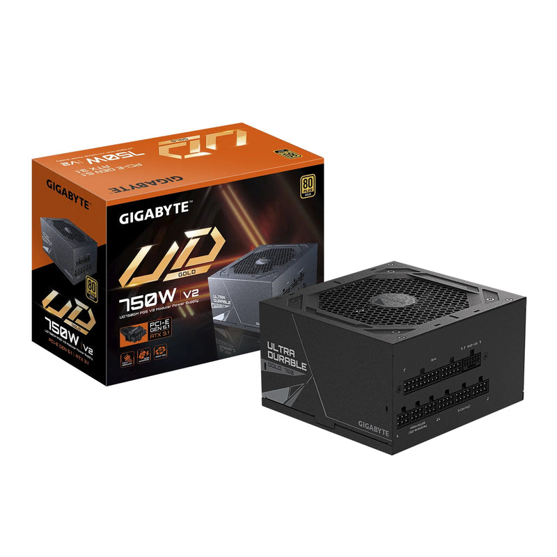 Gigabyte UD750GM PG5 V2, 750W ATX PSU Power Supply  80+ Gold >90%  Black Embossed Cables 100-240 Vac  >100K Hrs (NEW)