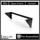 LDR Open Frame 3U Vertical Wall Mount Frame (500mm x 150mm) - Black Metal Construction