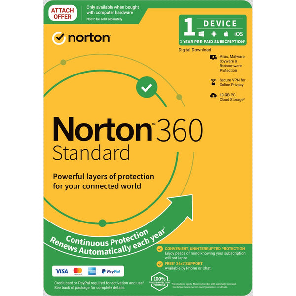 Norton 360 Standard 10GB AU 1 User 1 Device, 12 Months, Digital Key  via Email