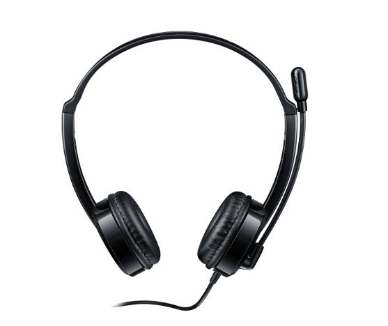 (LS)RAPOO H100c Wired Stereo Headsets - HD Voice Rotary Microphone Volume Adjustment 3.5mm Headphones (2  to 1 Audio plug included