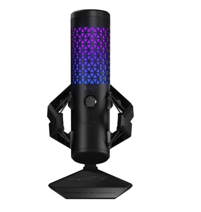 ASUS ROG CARNYX Gaming Microphone,Studio-grade 25 mm condenser capsule, 192 kHz / 24-bit sampling rate, High-pass filter, ASUS Aura Sync RGB ligh