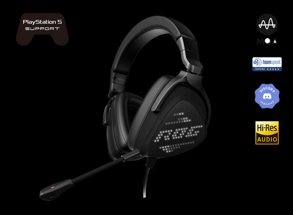 ASUS ROG DELTA S ANIMATE Gaming Headset, USB-C, Lightweight, Customisable AniMe Matrix Display On Cups, Hi-Fi ESS 9281 Quad DAC, MQA, PC, PS5, Switch