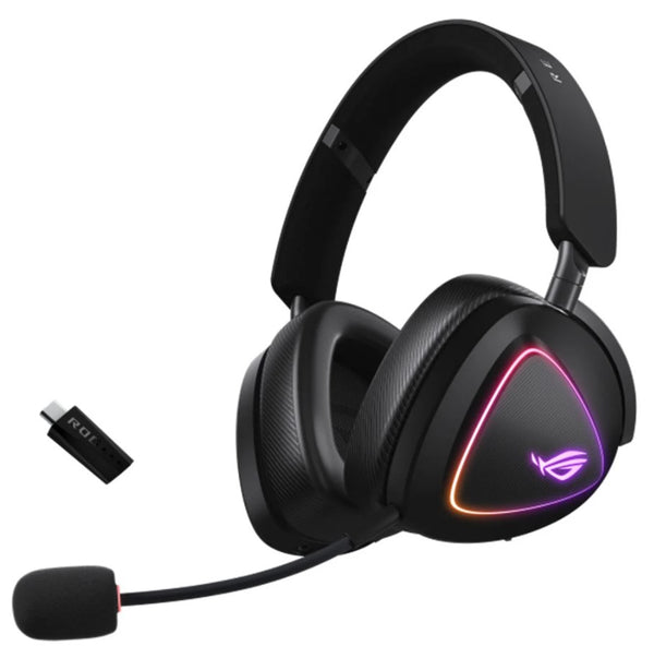 ASUS ROG DELTA II Tri-mode Wireless Gaming Headset with ROG SpeedNova, 50 mm titanium-plated diaphragm drivers