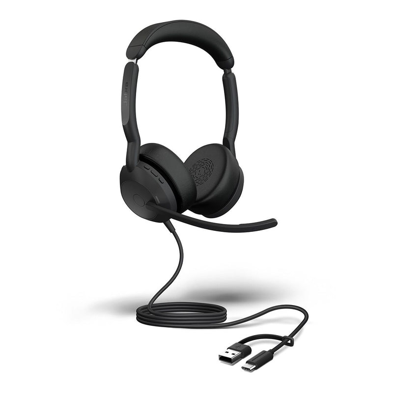 Jabra Evolve2 50, USB C/A UC Stereo Headset, Bluetooth®, 4 microphones, Active Noise Cancellation, Busylight, Call management, Air Comfort technology
