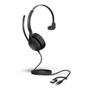 Jabra Evolve2 50, USB C/A MS Mono Headset, Bluetooth®, 4 microphones, Active Noise Cancellation, Busylight, Call management, Air Comfort technology