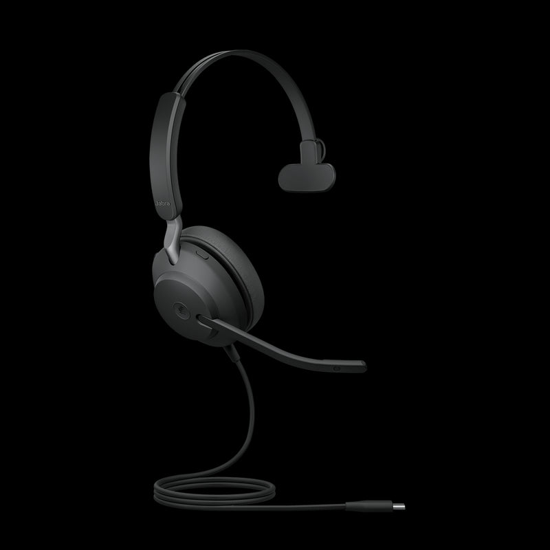 Jabra Evolve2 40 SE Wired USB-C MS Mono Headset, 360� BusyLight, Noise Isolationg Ear Cushions, 2Yr Warranty, Plug-and-play