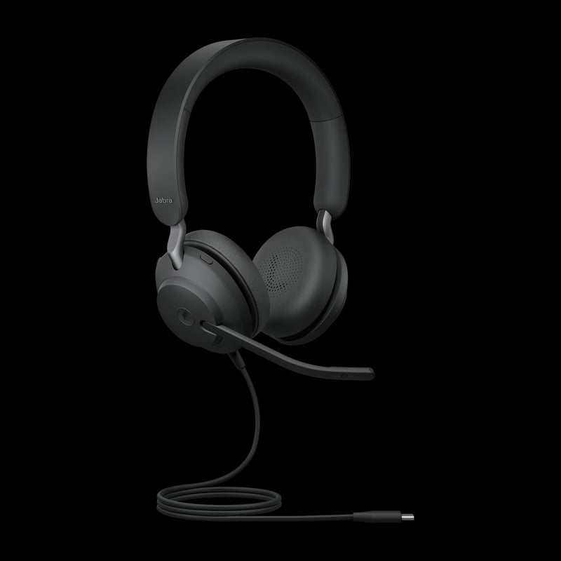 Jabra Evolve2 40 SE Wired USB-C MS Stereo Headset, 360� BusyLight, Noise Isolationg Ear Cushions, 2Yr Warranty, Plug-and-play, 3-Microphone Technology