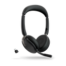 Jabra Evolve2 65 Flex UC Stereo Bluetooth Headset, Link380c USB-C Dongle Included, Foldable Design, 2Yr Warranty, ANC, 30m Wireless Range