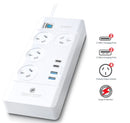 Sansai 4 Way Powerboard 4 Outlet 2×USB-A 2×USB-C Charging Ports Ports 10A 240V Individually Switched 2 extra spaced sockets 1M Length