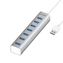 mbeat® 7-Port USB 3.0 Powered Hub - USB 2.0/1.1/Aluminium Slim Design Hub with Fast Data Speeds (5Gbps) Power Delivery for PC and MAC devices Weight: