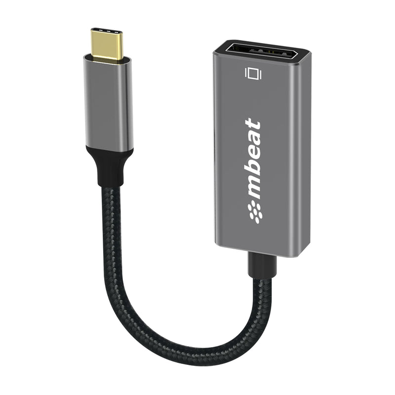 mbeat Elite USB-C to Display Port Adapter  -Converts USB-C to DisplayPort female port, 4K@60Hz (3840�2160),  15cm - Space Grey Weight: 30g