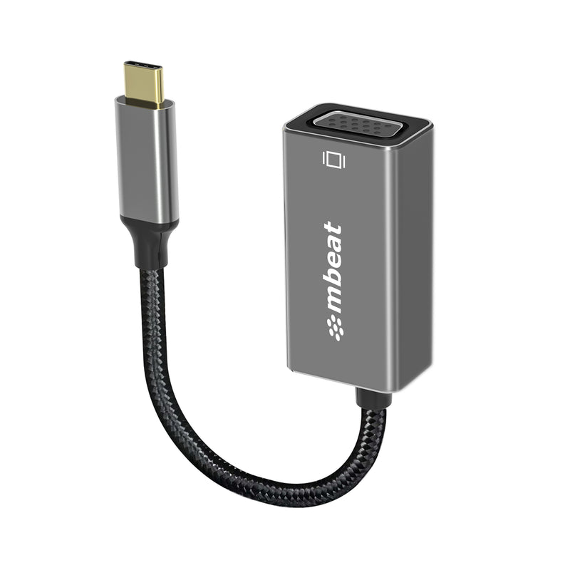 mbeat Elite USB-C to VGA Adapter - Coverts USB-C to VGA Female Port,  Supports up to1920�1080@60Hz - Space Grey Weight: 30g