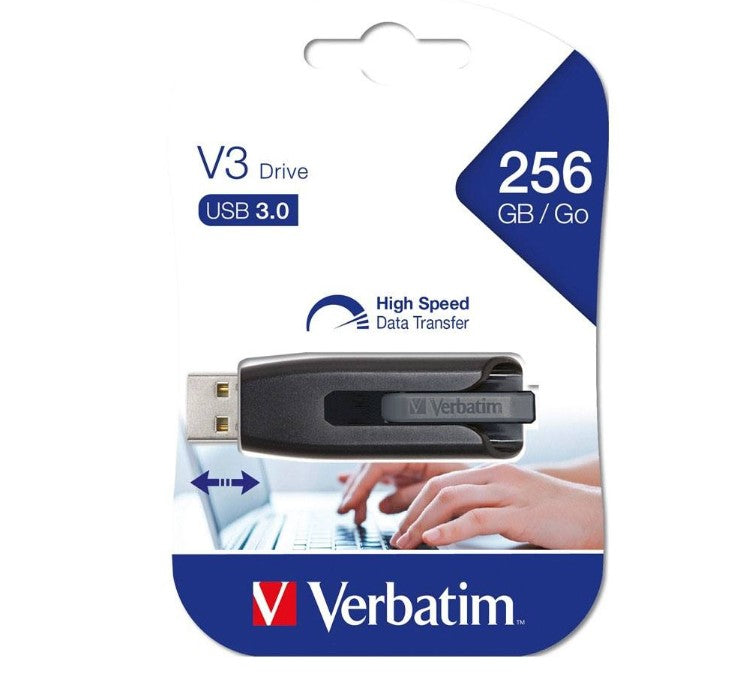 Verbatim Store'n'Go V3 USB 3.0 Drive 256GB - Grey(LS)