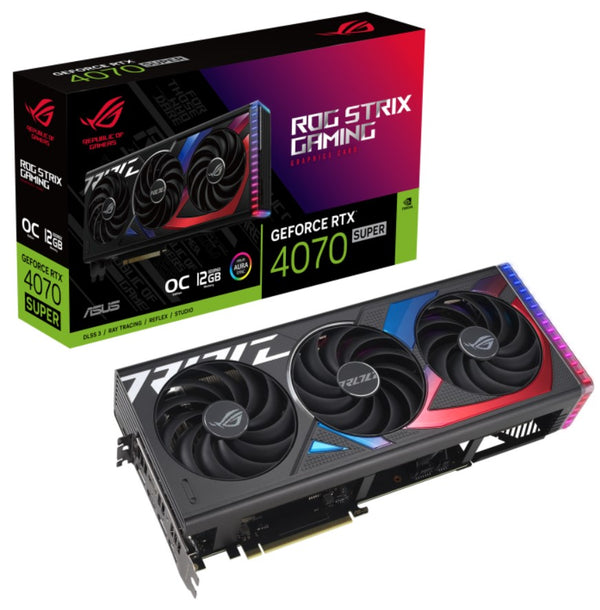 ASUS nVidia GeForce ROG-STRIX-RTX4070S-O12G-GAMING RTX 4070 SUPER 12GB GDDR6X OC Edition 2640 MHz Boost Clock, RAM 21Gbps,3xDP, 2xHDMI, 339x149.4x65mm