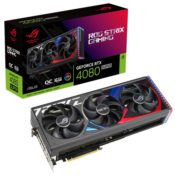 ASUS nVidia GeForce ROG-STRIX-RTX4080S-O16G-GAMING RTX 4080 SUPER 16GB GDDR6X OC Edition  2640MHz Boost Clock, RAM 23Gbps, 3xDP, 2xHDMI