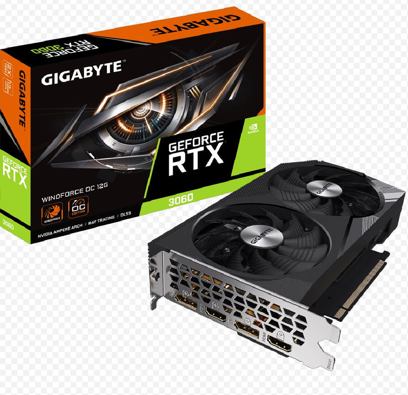 Gigabyte GeForce RTXâ„¢ 3060 WINDFORCE OC 12G 1.0 GDDR6 Video Card, 1792 MHz PCI-E 4.0, 1x HDMI 2.1 *2 (rev. 2.0)