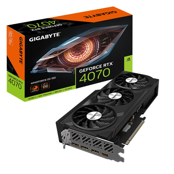 Gigabyte nVidia GeForce RTX 4070 WINDFORCE OC 12G GDDR6X Video Card, PCI-E 4.0, 2490MHz Core Clock, 3x DP 1.4a, 1x HDMI 2.1