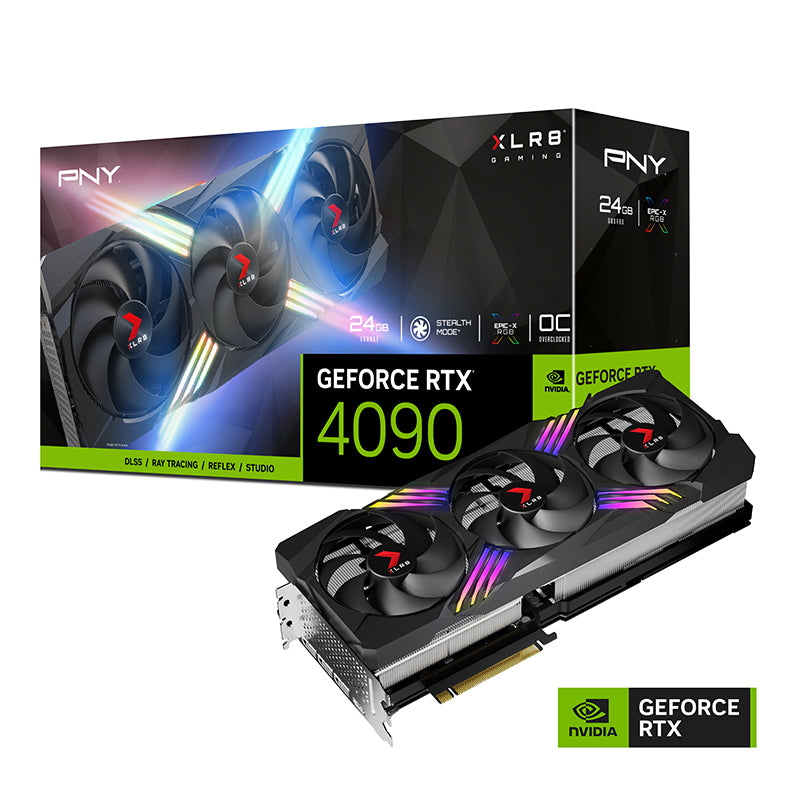 PNY GeForce RTXâ„¢ 4090 OC 24GB XLR8 Gaming Verto EPIC-X RGB Triple Fan 16384 Cuda 21Gbps 2230/2565 MHz 8K@120Hz 3xDP 1xHDMI 4xDisplay