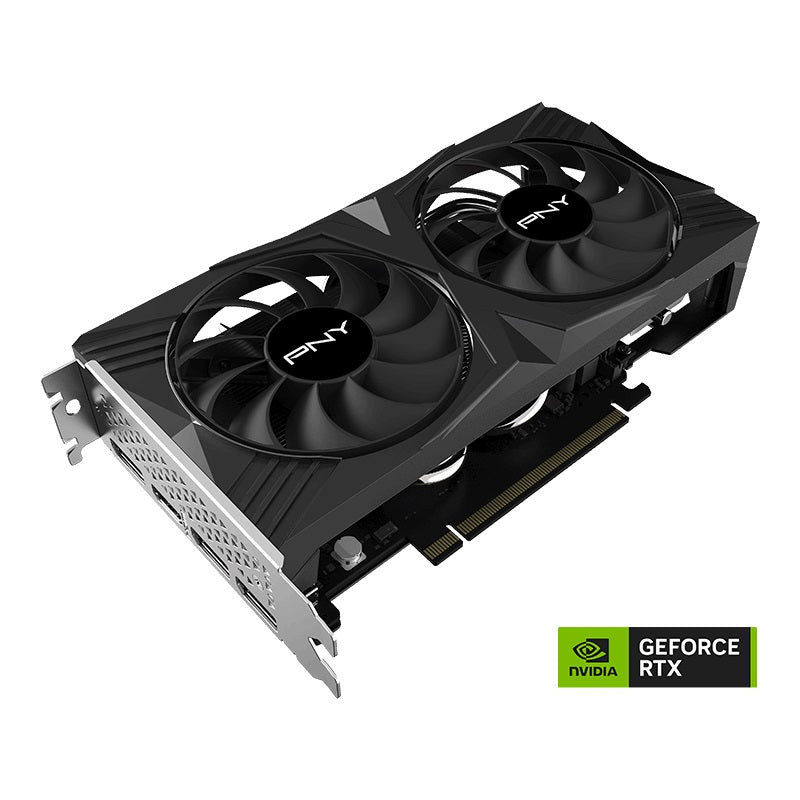 PNY GeForce RTXâ„¢ 4060 8GB VERTOâ„¢ Dual Fan DLSS 3 VCG40608DFXPB1  Clock Speed 1830 MHz/Boost Speed 2460 MHz/Memory Size  8GB GDDR6/ PCI-Express 4.0 x16